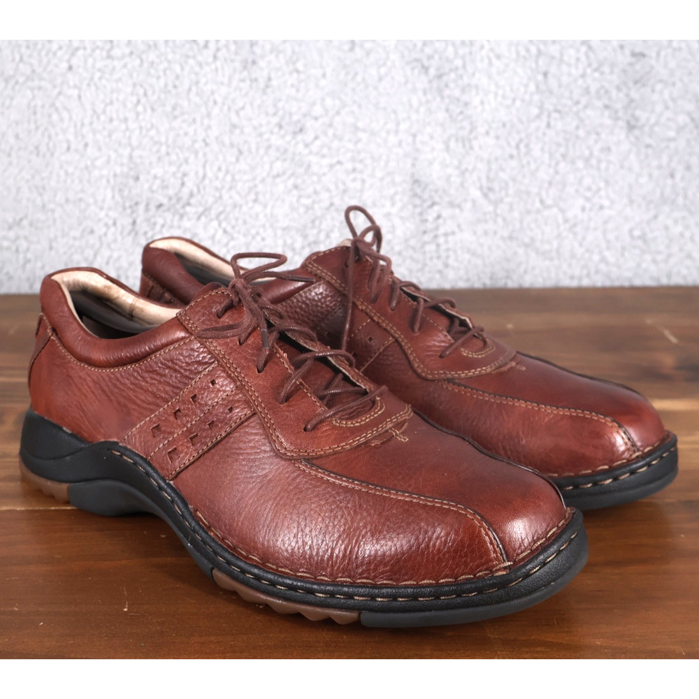 VINTAGE Clarks Shoes 11.5 Brown Walk Vibe Oxford Leather Casual Comfort Y2K